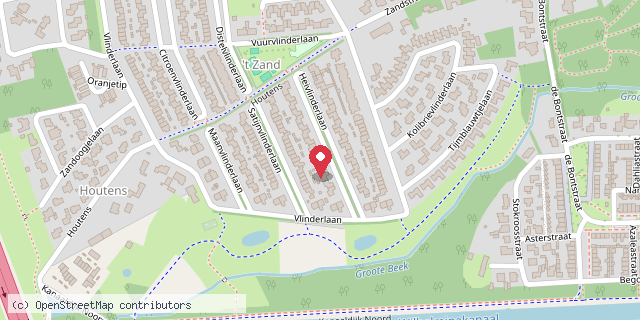 Een kaart met de locatie van Anneliek van der Heijden