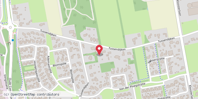 Een kaart met de locatie van Minibieb Tuskendiken