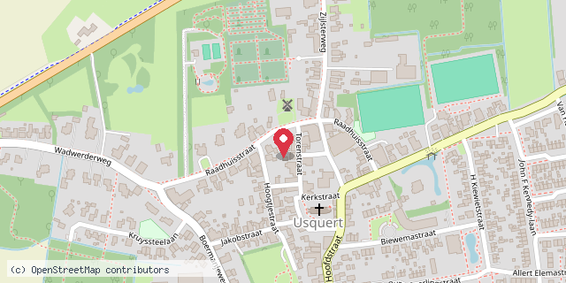 Een kaart met de locatie van Jeanet Kuipers