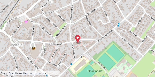 Een kaart met de locatie van Karin's Minibieb