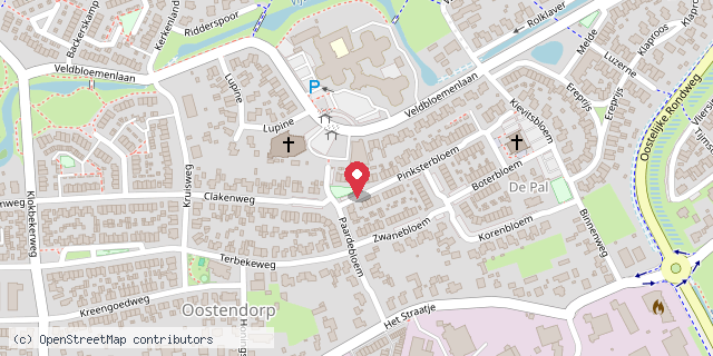 Een kaart met de locatie van De Pinksterbloem