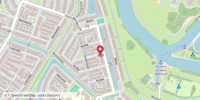 Een kaart met de locatie van 't groene biebje