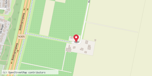 Een kaart met de locatie van Sabine Robertson