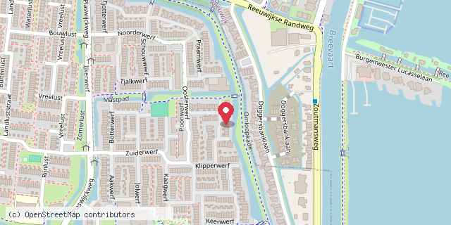 Een kaart met de locatie van Pluutwerf