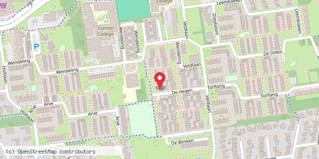 Een kaart met de locatie van Het Heegje