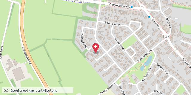 Een kaart met de locatie van Minibieb Tuk