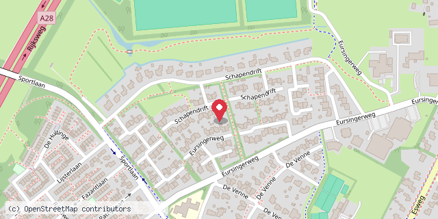 Een kaart met de locatie van Buurtvereniging ‘t Beurschap