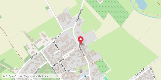 Een kaart met de locatie van Annie Verhoeven