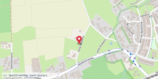 Een kaart met de locatie van Heukelom