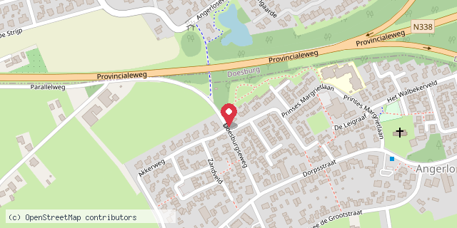 Een kaart met de locatie van De Indie Bieb