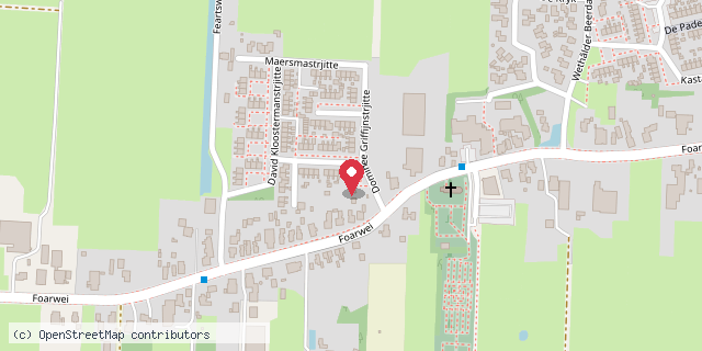 Een kaart met de locatie van Karin van Meurs