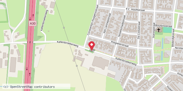 Een kaart met de locatie van Minibieb “Kallenbroek”