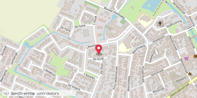 Een kaart met de locatie van Jacqueline van Rijn