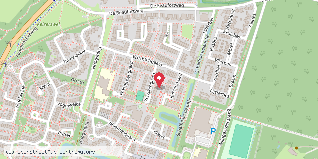 Een kaart met de locatie van De Reuzenperzik