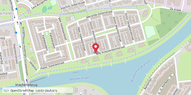 Een kaart met de locatie van Minibieb dr. Vlimmenstraat