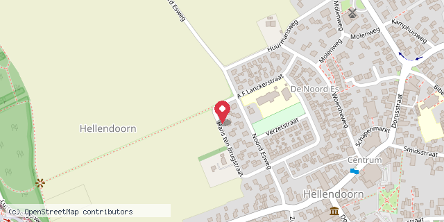 Een kaart met de locatie van Gabriela's minibieb