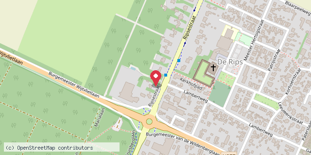 Een kaart met de locatie van Hadewig vos