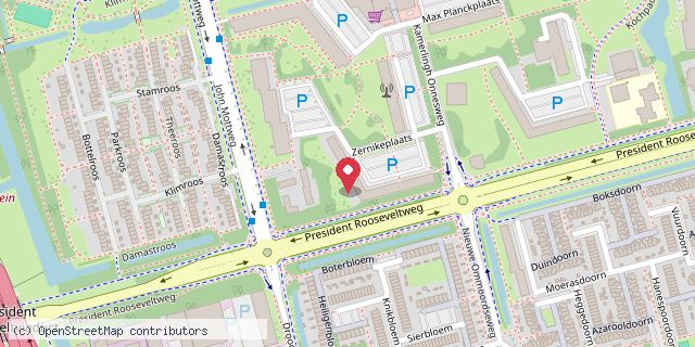Een kaart met de locatie van Zernike 2-320