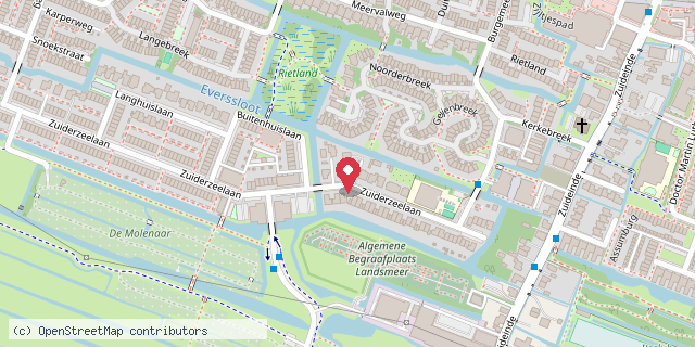 Een kaart met de locatie van Hector & Dim's Minibibliotheek