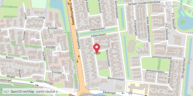 Een kaart met de locatie van Quiseppo
