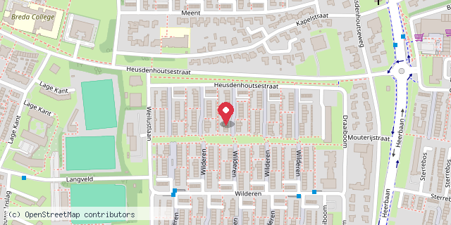 Een kaart met de locatie van Minibieb Heusdenhout