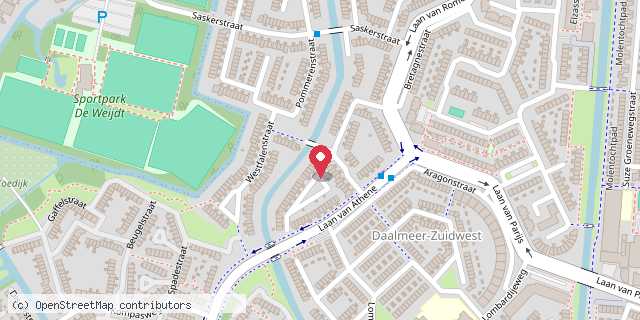 Een kaart met de locatie van Martje’s Minibieb