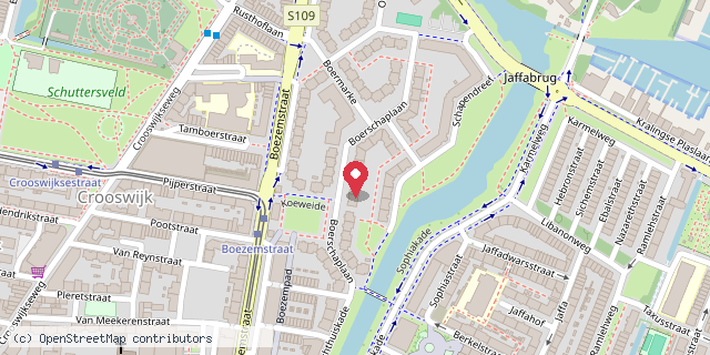 Een kaart met de locatie van Olga Sterenshis
