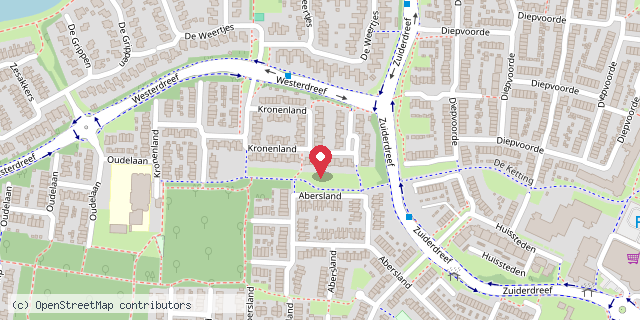 Een kaart met de locatie van Minibieb Het Rode Huisje