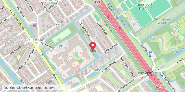 Een kaart met de locatie van Vrony