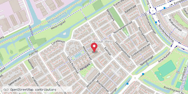 Een kaart met de locatie van Minibieb Mexicostraat
