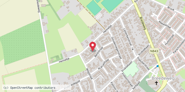 Een kaart met de locatie van 't Hemeltje