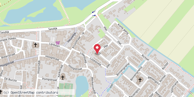 Een kaart met de locatie van MiniBieb en KinderzwerfboekStation De Boekenwurm