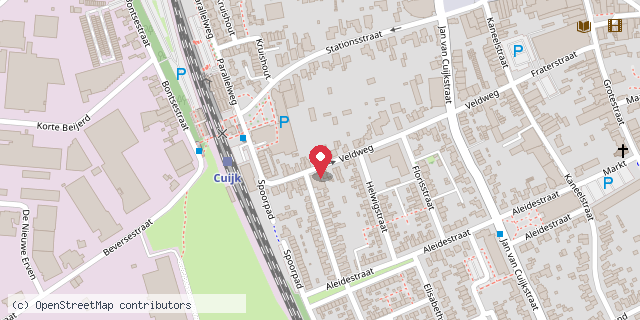 Een kaart met de locatie van Minibieb Veldweg