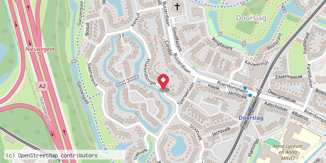 Een kaart met de locatie van Hanneke Flinterman