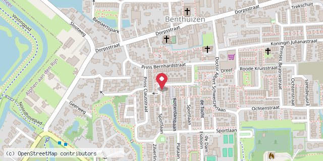 Een kaart met de locatie van Opstal