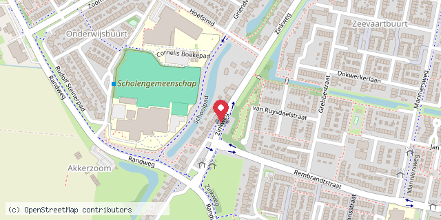 Een kaart met de locatie van Lineke Korpershoek
