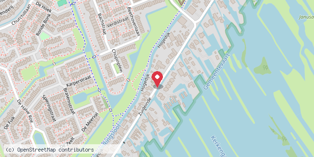Een kaart met de locatie van Minibieb Zuideinde