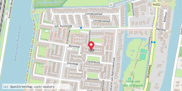 Een kaart met de locatie van Leesplezier