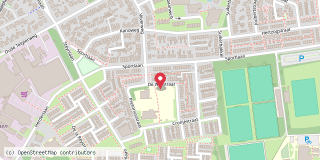 Een kaart met de locatie van Eva van den Berg