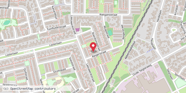 Een kaart met de locatie van Ingrid De Groot