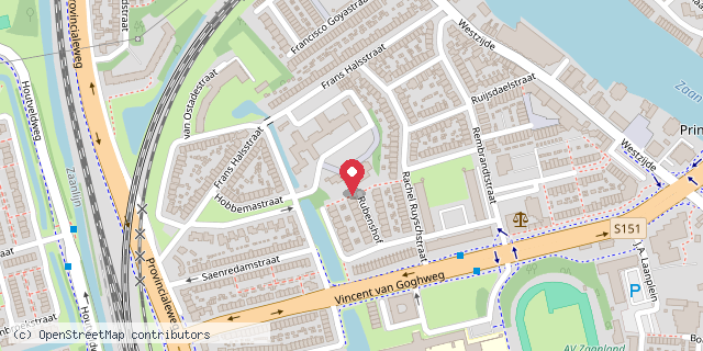 Een kaart met de locatie van Minibieb Schildersbuurt