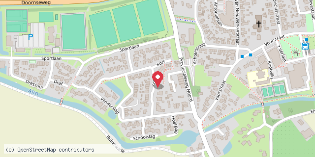 Een kaart met de locatie van Peter en Diny