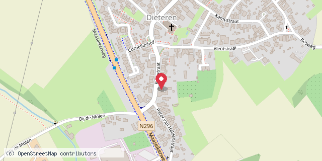 Een kaart met de locatie van Janneke