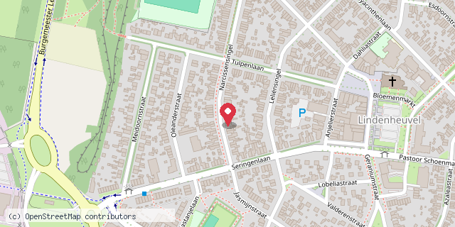 Een kaart met de locatie van Joke schols