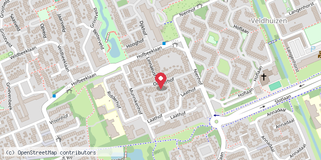 Een kaart met de locatie van Minibieb De Hofjes