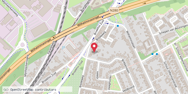 Een kaart met de locatie van Mini bieb Bredeweg