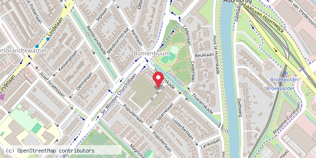 Een kaart met de locatie van Minibieb Huis te Hoorn