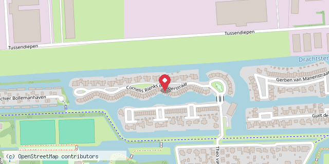 Een kaart met de locatie van J. de Vries