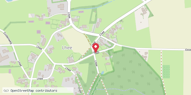 Een kaart met de locatie van Lhees-bieb