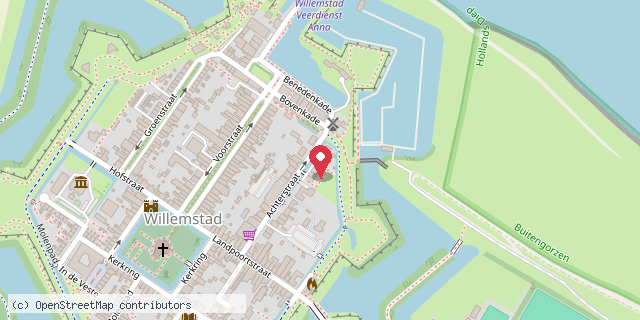Een kaart met de locatie van Aan de Brug